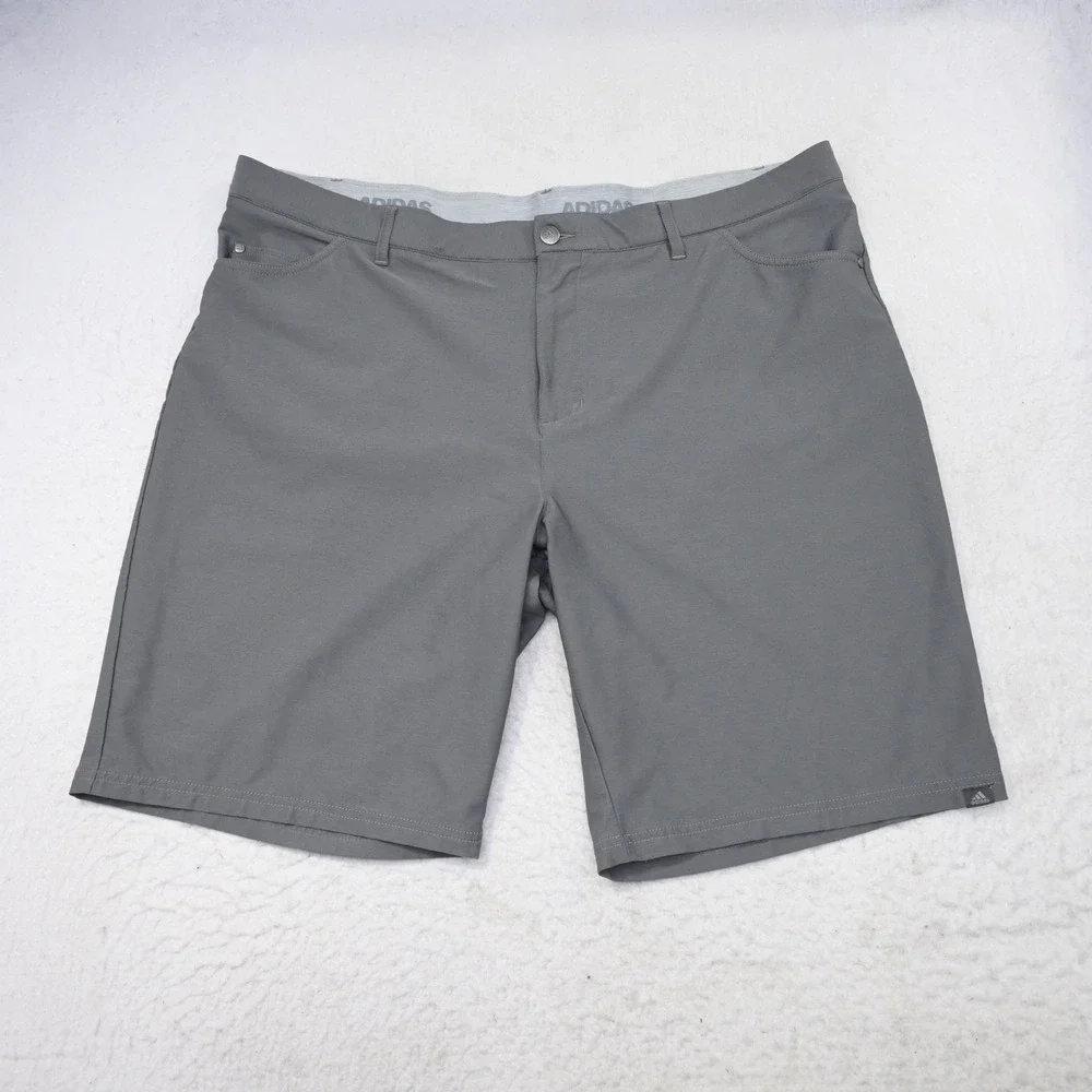 Adidas Golf Shorts Mens 42 Gray Performance Stretch Lightweight Flat Front Nylon